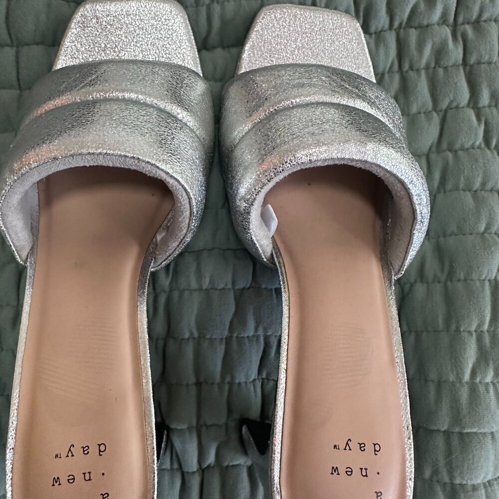 A New Day - Women's silver slip on Open-toe Sandals - Picture 2 of 4
